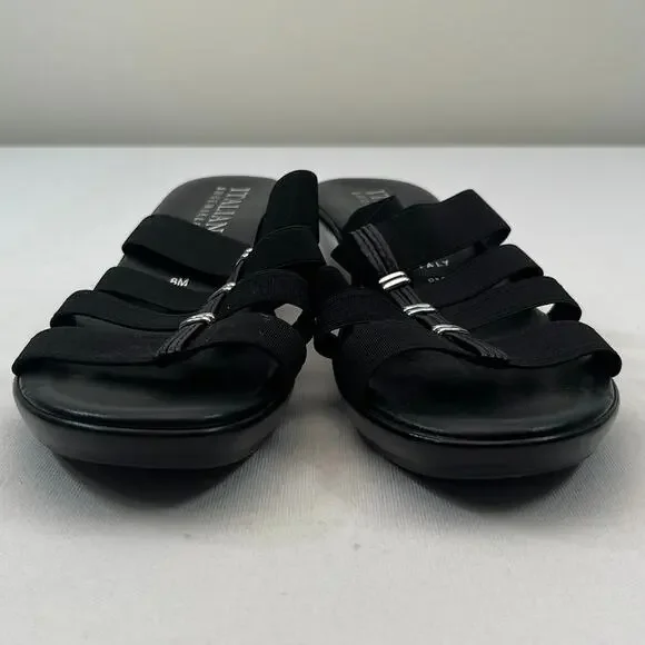 Italian Shoemakers Black Elastic Sandals Womens Size 8 - Picture 4 of 8